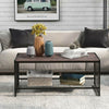 Coffee Table Industrial Livingroom Tea Cocktail Table with Large Storage Shelf