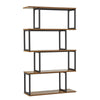 S Shape Lounge Storage Display Unit Bookcase Bookshelf 4 Tier Rack Metal Frame