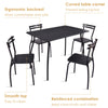 5PCS Dining Table & Chair Set Breakfast Bar Kitchen Furniture with Curved Back