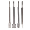 4 PIECES SDS CHISEL SET FOR HAMMER DRILL FLAT POINTED GROOVE GOUGE 250mm MASONRY