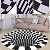 Round 3D printed Vortex Illusion Anti-slip Living-room Rug Carpet Floor Door Mat