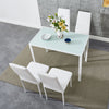 105cm 120cm Glass Dining Table and 4 /6 Padded Chairs Set Home Kitchen Furniture