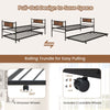 Metal Daybed with Pull-out Trundle Industrial Single Sofa Guest Bed w/Headboard