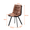 Set of 2 Dining Chair Brown Faux Leather Double Layer Padded Seat Dining Room