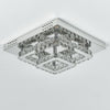 Square/Round LED Crystal Ceiling Light Pendant Flush Chandelier Lamp Cool White