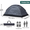 Camping Tents 2 Man Family Tent Fishing Hiking Outdoor Waterproof with Floor