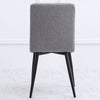 4PCS Linen Velvet Dining Chairs Padded Seat Kitchen Room Chair Black Metal Legs