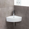 New Corner Basin Sink Bathroom Cloakroom Wall Corner Ceramic Wall Hung UK