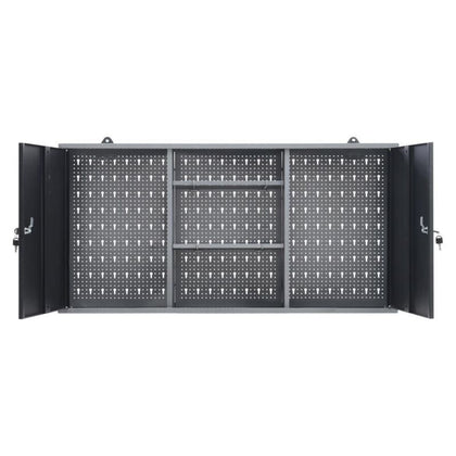 Double Door Wall Hanging Tool Box 4FTGarage Storage Cupboard Metal Chest Cabinet