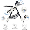 4 in 1 Rolling Baby Highchair Infant Toddler Reclining Sleeping Chair W/ Storage