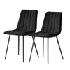 2x Black Velvet Dining Chairs Restaurant Chairs Modern Dining Room Furniture