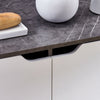 Grey Marble Pattern 2 Doors Storage Cabinet Sideboard Table Cupboard Living Room