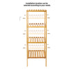 Multi-Tier Tower Bamboo Shelf Narrow Bathroom Shelf Adjustable Ladder Rack Home