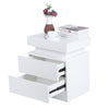 Bedside Tables Storage Cabinet w/ 2 Drawer Bedroom Storage & Coloful LED
