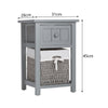 2PC Modern Bedside Tables Night Stand Cabinet Storage Drawer Wicker Basket Stand