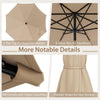 300 cm Solar Patio Umbrella 112 LED Lighted Umbrella Outdoor Table Umbrella