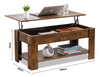 Coffee Table With Storage Lift Top Up Drawer Shelf Wooden Living Room Furniture