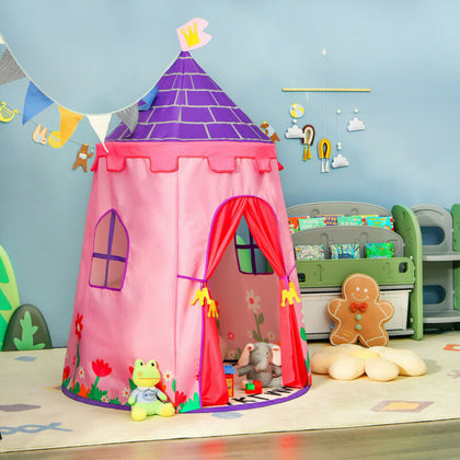 Children Playhouse Kids Prince Princess Castle Tent In/Outdoor W/ Carrying Bag