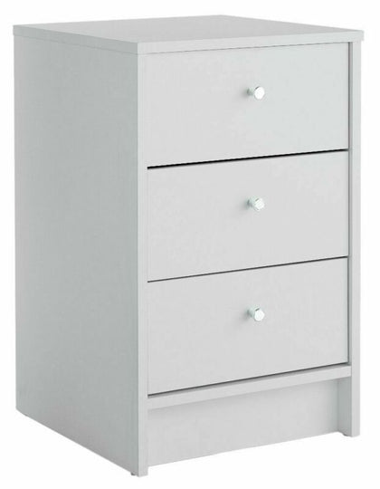 3 Drawer Bedside Table - White