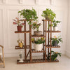 300℃ Carbonized Wood Plant Stand Durable Flower Pot Holder Shelving Unit Decorat