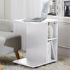Mobile Sofa Side Table Wooden Laptop Desk Small Coffee Table Storage Shelves