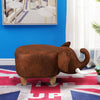 Lovely PU Animal Footstools Padded Stools Ottomans Wood Legs Kids Toy Gift