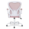 Fabric Office Chair Ergonomic Computer Desk Chairs 30° Rocking Padded Arms Pink
