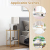 2 PCS Tempered Glass End Table Beside Coffee Sofa Side Table W/Faux Marble Shelf