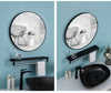 50cm Industrial Black Round Wall Mirror Home Bathroom Wall Mounted Vanity Decor