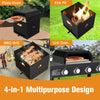 4-in-1 Outdoor Pizza Oven 2-Layer Detachable Grill Oven Fire Pit w/ Pizza Stone