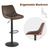 2 Faux Leather Bar Stools Breakfast Stools Gas Lift Swivel CLIPOP New Brown Grey