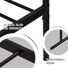 Double Metal Bed Frame w/ High Headboard and Footboard Black for Kids Adults QR