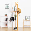 Garment Clothes Coat Rack Stand Wooden Tree Hanger Bag Hat Hook Holder Standing