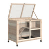 Indoor Rabbit Hutch Guinea Pig House Bunny Cage Openable Roof, Natural