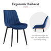 Set of 2 Dining Chairs Velvet Padded Seat Metal Leg Kitchen Chairs Multicolor
