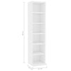 Stylish 8-Tier CD Cabinet Display Shelving Chipboard Freestanding Storage Furnit