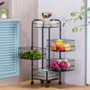 3-6 Tier Kitchen Rotating Storage Trolley Shelf Organiser Vegetable Fruits Rack