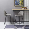 2X Modern Breakfast Bar Stools Velvet Padded Seat Metal Legs Kitchen Pub