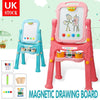 Kids Folding Double Sided Magnetic Drawing Board Easel with Colour Chalk Eraser