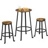 Industrial Bar Table Set 3 Piece Dining Table Set Rustic Bar Table and Bar Stool