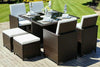 RATTAN GARDEN FURNITURE CUBE SET CHAIRS TABLE OUTDOOR PATIO RATTAN BLACK / BROWN