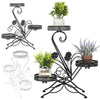 Stylish Flower Shape Metal Plant Display Shelf Rack Stand Living Room Decor