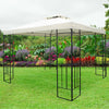 3x3m Steel Gazebo Garden Outdoor 2-tier Roof Marquee Party Tent w/ Storage Shelf