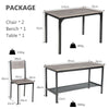 4PCS Dining Table & Chair Set Kitchen Furniture W/ Storage Bench Space-Saving