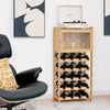 20-Bottle Bamboo Wine Rack Cabinet Freestanding Wine Display Cupboard Shelf