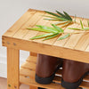 Shoe Bench Bamboo Shoe Rack 3 Tier Shoe Storage Organiser Shelf Stand Natural UK