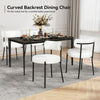 Modern Dining Chair Set Upholstered Kitchen Chairs TeddyFleece Velvet White Soft