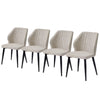 2/4/6pcs Dining Chairs Set Faux Leather Seat Back Metal Legs Kitchen Chair