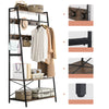 3 Tier Clothes Rail Garment Rack Stand Hallway Shelf with Dual Layer Hooks & Rod