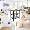3 Tier Home Trolley Kitchen Storage Cart Steel Bars 4 Wheels Rolling Unit Shelf